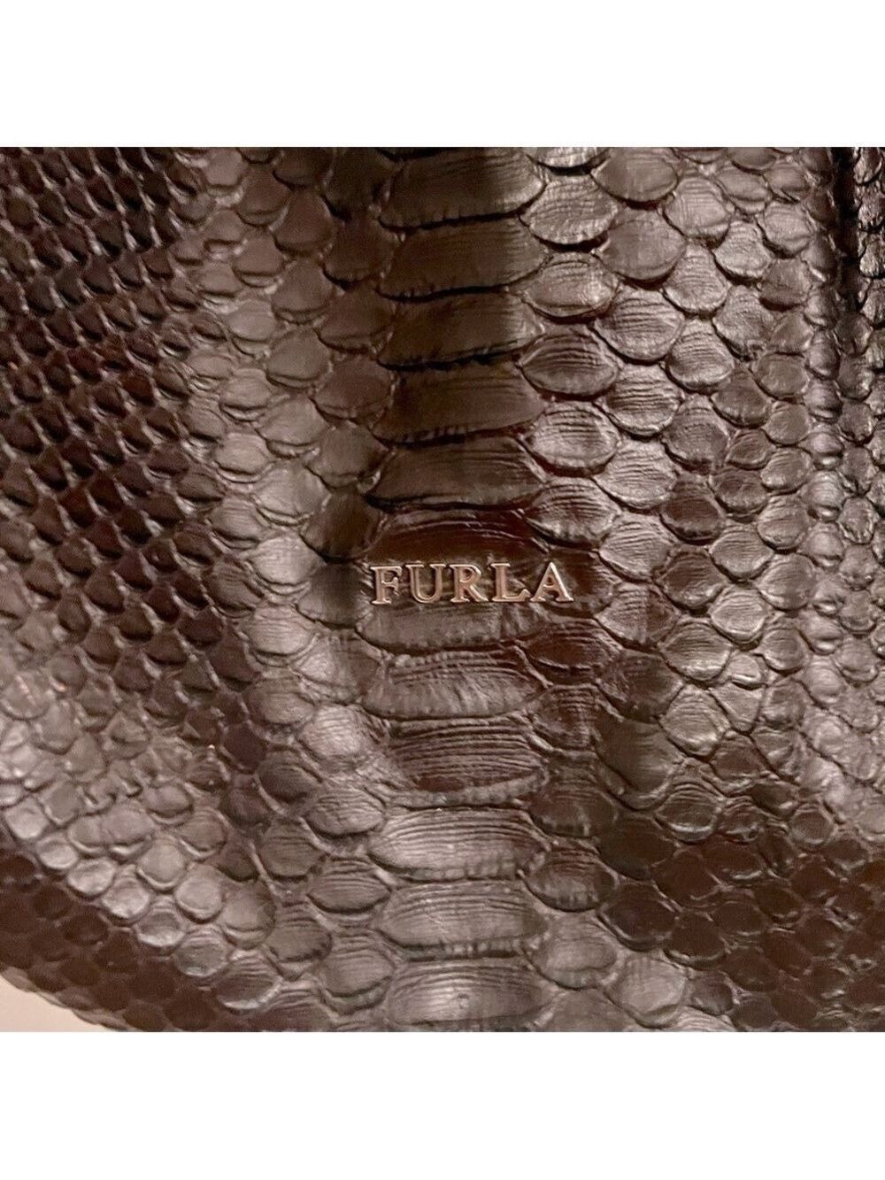 FURLA Elizabeth hobo snake embossed leather bag